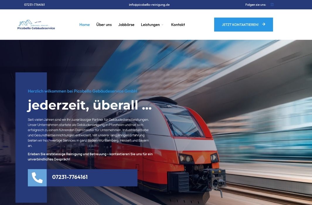 Picobello Gebäudereinigung Website von Weboa